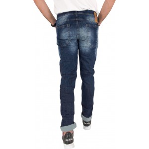 Back2jeans M5A Ανδρικό Παντελόνι Τζιν με Slim Εφαρμογή Navy Μπλε