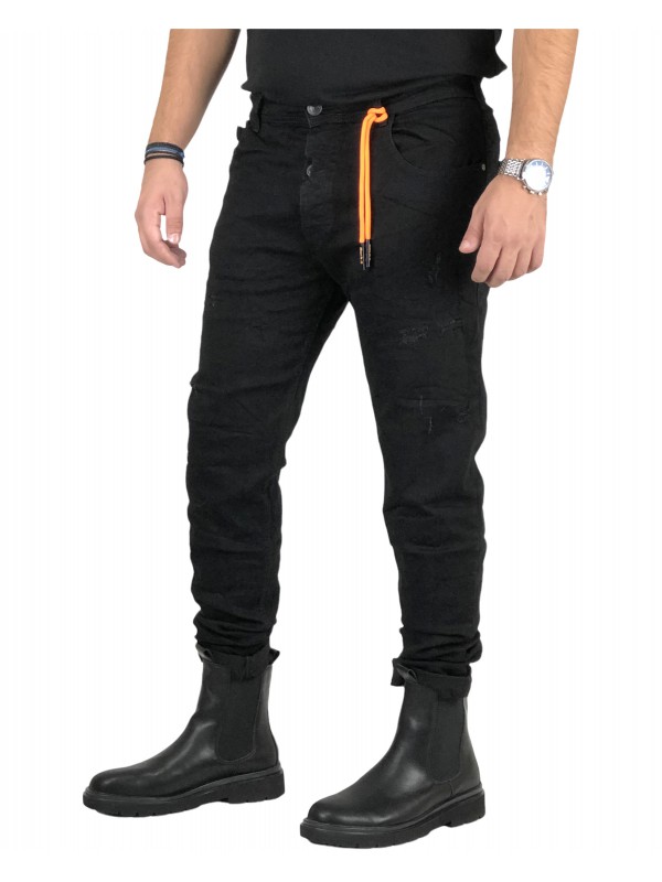 Back 2 Jeans Παντελόνι  Jean Με Σκισίματα  M5Z Μαύρο