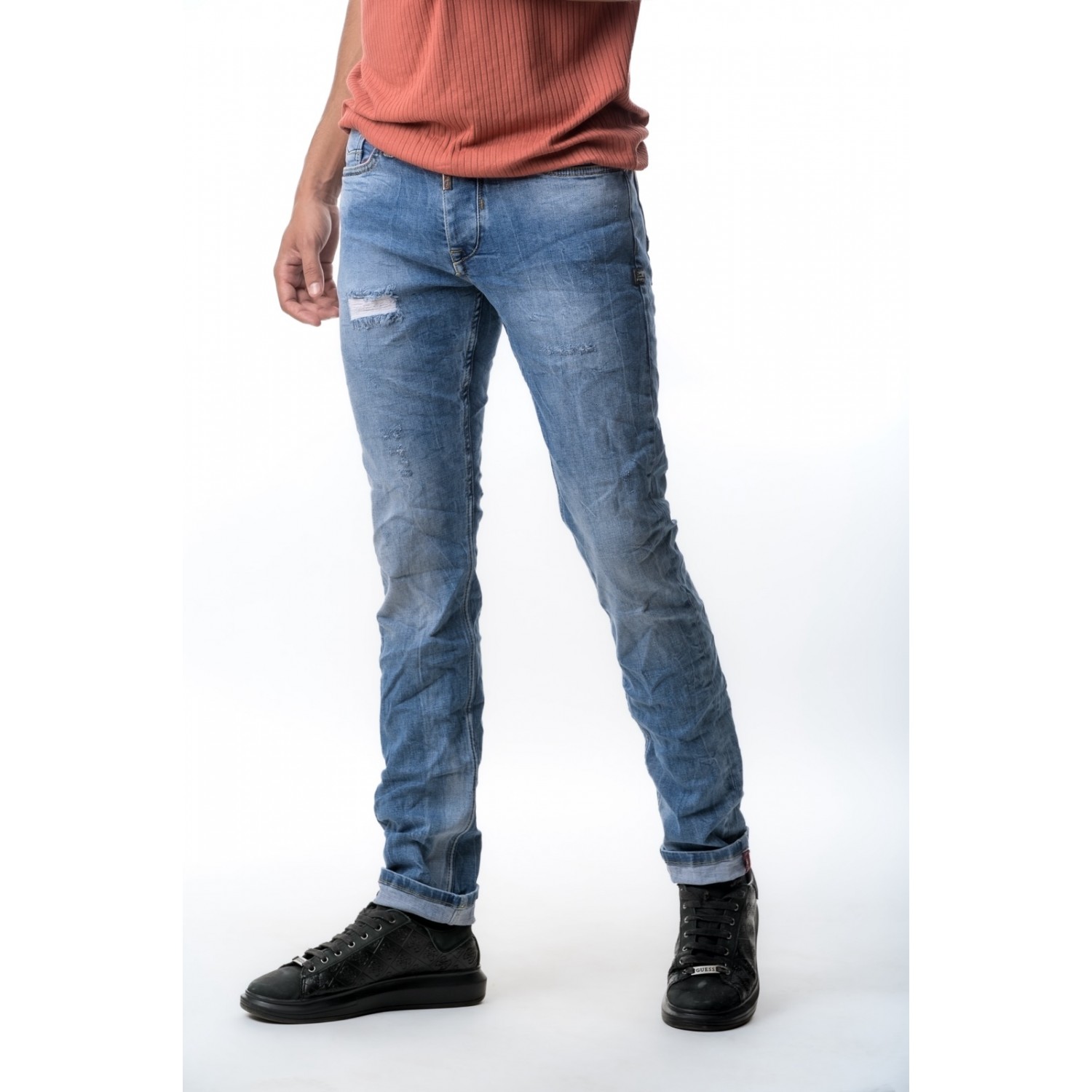 Life Style Butiken 725  Ανοιχτό Μπλε Ανδρικό Jean παντελόνι Κανονική Εφαρμογή