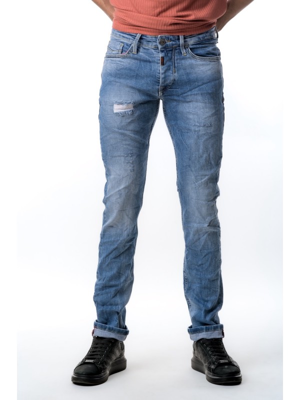 Life Style Butiken 725  Ανοιχτό Μπλε Ανδρικό Jean παντελόνι Κανονική Εφαρμογή
