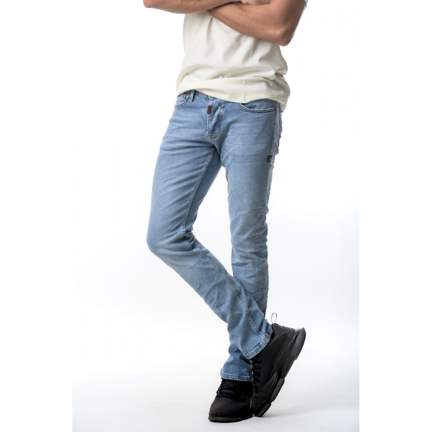 Life Style Butiken 730 Μπλε Ανδρικό Jean παντελόνι ξεβαμμένο Comfort Fit