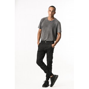 Life Style Butiken Ανδρικό Παντελόνι Jean με Λάστιχο στον Αστράγαλο LS1800 Black Άνετη Εφαρμογή