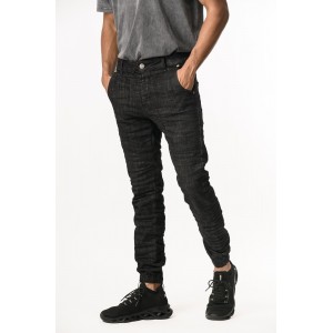 Life Style Butiken Ανδρικό Παντελόνι Jean με Λάστιχο στον Αστράγαλο LS1800 Black Άνετη Εφαρμογή