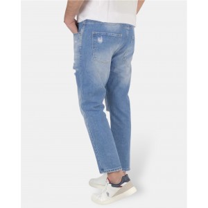 Ανδρικό Ξεβαμμένο Loose Jeans ANDREA FALCO AF0958L Ανοιχτό Μπλε