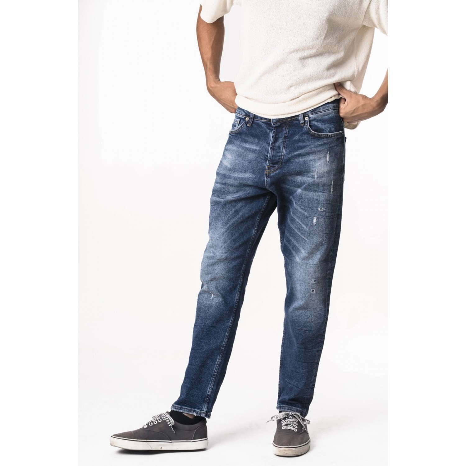 Life Style Butiken Ανδρικό Παντελόνι Jean Loose Fit LS1205 Μπλε