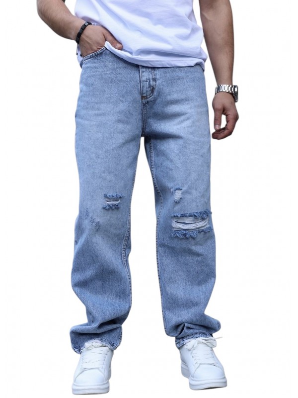 Life Style Butiken Ανδρικό Jean Παντελόνι Baggy LS17876 LIGHT BLUE