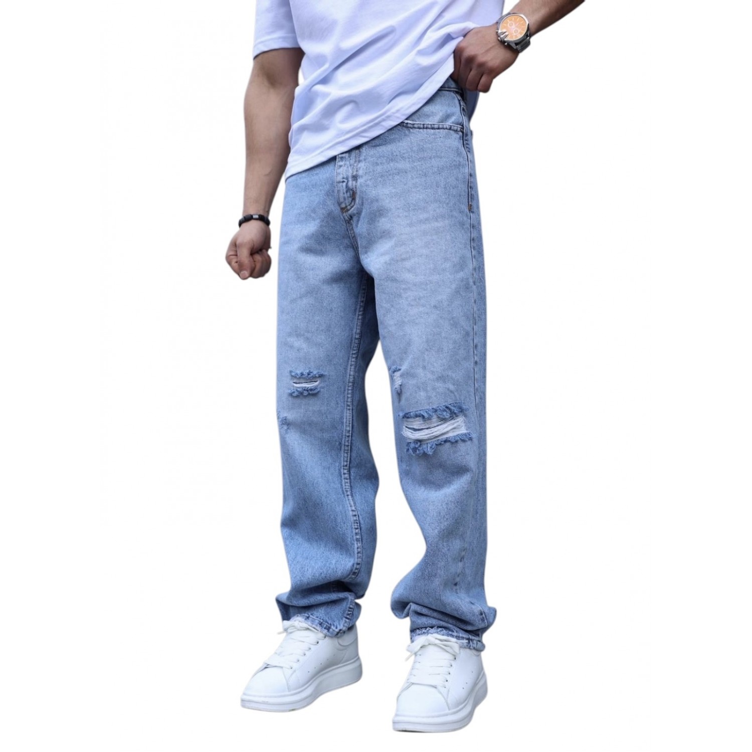 Life Style Butiken Ανδρικό Jean Παντελόνι Baggy LS17876 LIGHT BLUE