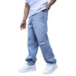 Life Style Butiken Ανδρικό Jean Παντελόνι Baggy LS17876 LIGHT BLUE