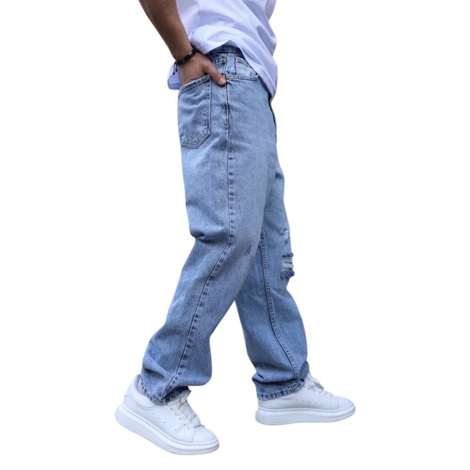 Life Style Butiken Ανδρικό Jean Παντελόνι Baggy LS17876 LIGHT BLUE