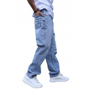 Life Style Butiken Ανδρικό Jean Παντελόνι Baggy LS17876 LIGHT BLUE
