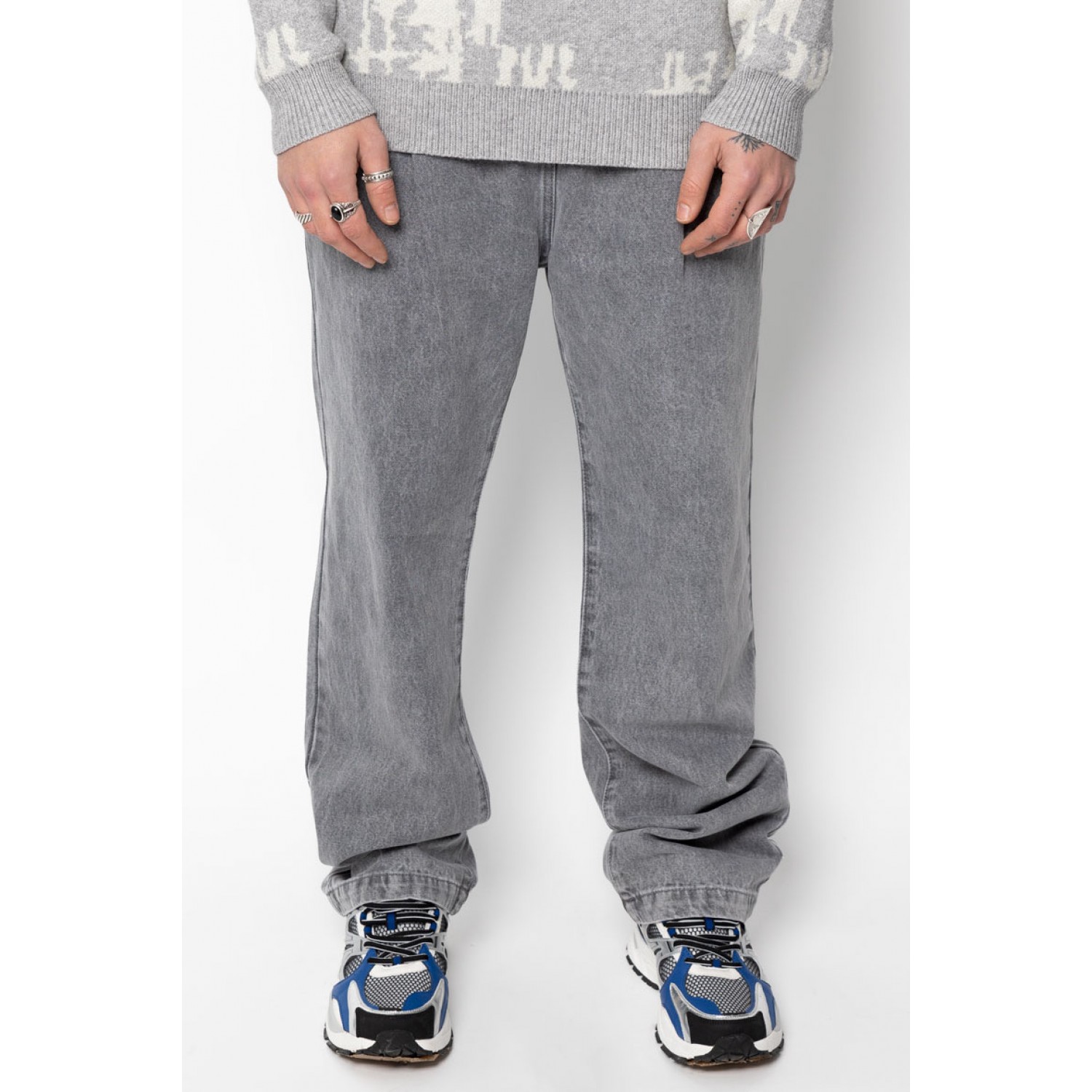 Life Style Butiken Ανδρικό Jean Παντελόνι Baggy LS14954 Γκρι