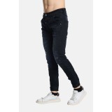 Life Style Butiken Ανδρικό Παντελόνι Jean με Λάστιχο στον Αστράγαλο LS12498326 Blue-Black Κανονική Εφαρμογή 2