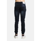 Life Style Butiken Ανδρικό Παντελόνι Jean με Λάστιχο στον Αστράγαλο LS12498326 Blue-Black Κανονική Εφαρμογή 3