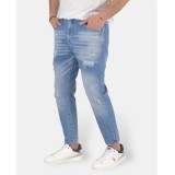 Ανδρικό Ξεβαμμένο Loose Jeans ANDREA FALCO AF0958L Ανοιχτό Μπλε 2
