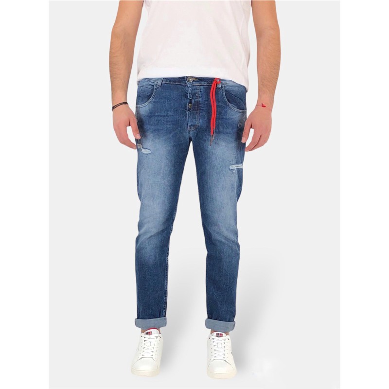Ανδρικό slim Jean παντελόνι Back 2 Jeans N5 Μπλε Ανδρικά
