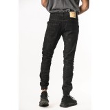 Life Style Butiken Ανδρικό Παντελόνι Jean με Λάστιχο στον Αστράγαλο LS1800 Black Άνετη Εφαρμογή 4