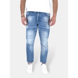 Ανδρικό Ξεβαμμένο Loose Jeans ANDREA FALCO AF0957L Ανοιχτό Μπλε 1