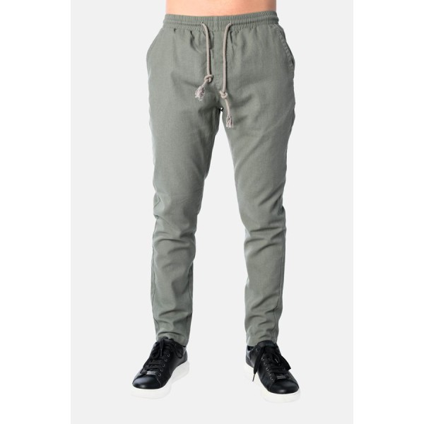 Life Style Butiken Λινό παντελόνι LS12548305 Χακί