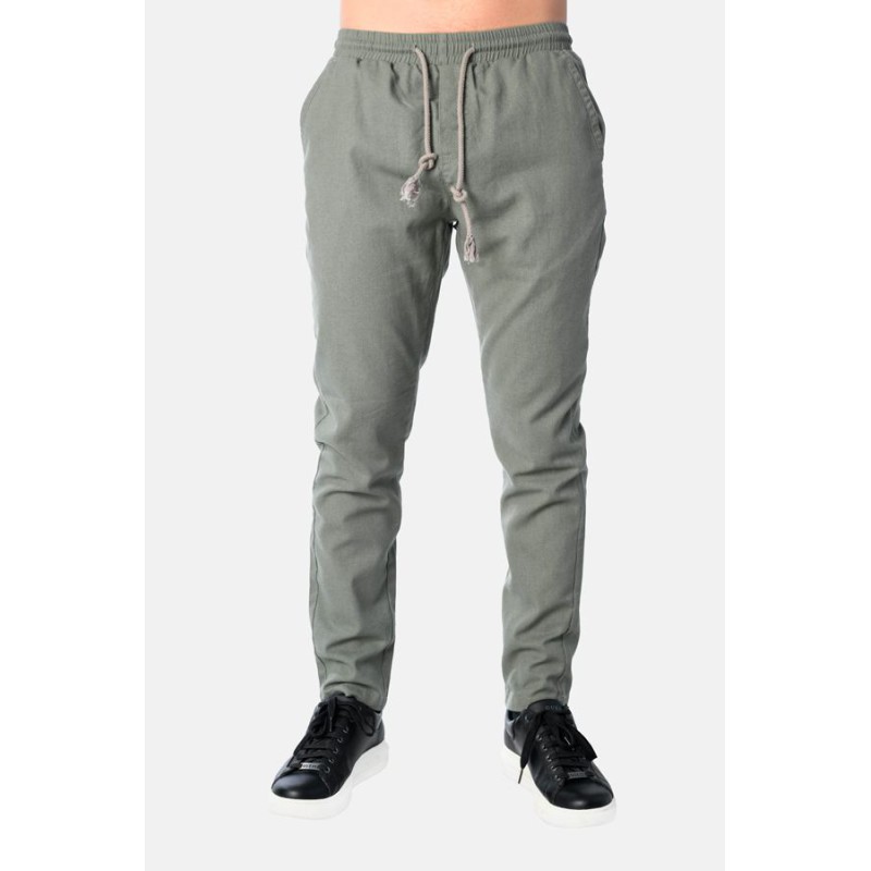 Life Style Butiken Λινό παντελόνι LS12548305 Χακί Ανδρικά