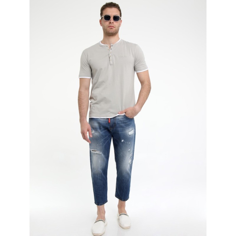 Ανδρικό jean slouchy Tresor 5413 Μπλε Ανδρικά