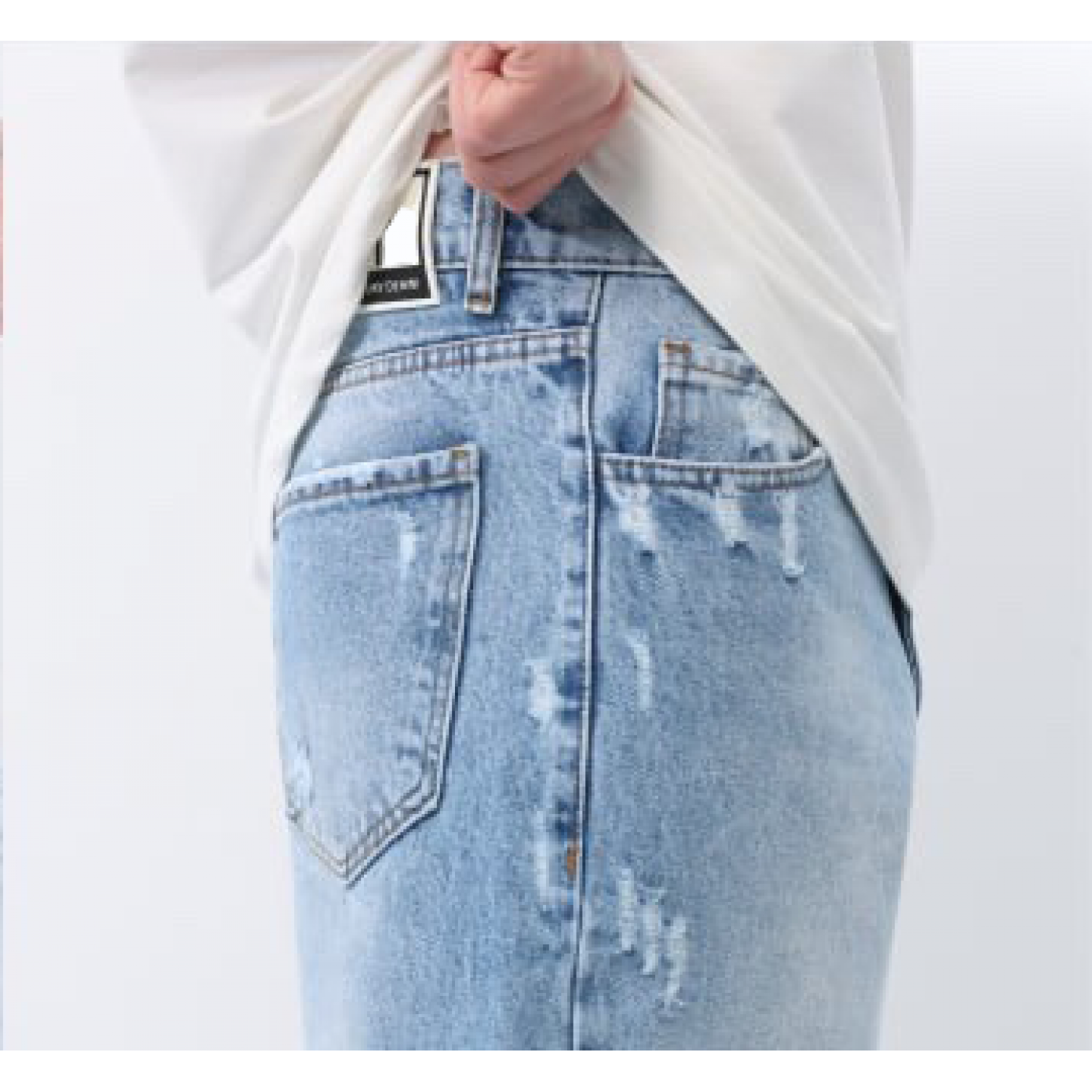 Life Style Butiken Ανδρικό Jean Παντελόνι Baggy Με Σκισίματα LS117992 LIGHT BLUE