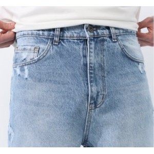Life Style Butiken Ανδρικό Jean Παντελόνι Baggy Με Σκισίματα LS117992 LIGHT BLUE