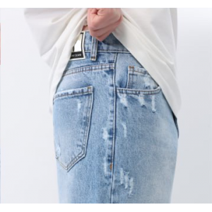 Life Style Butiken Ανδρικό Jean Παντελόνι Baggy Με Σκισίματα LS117992 LIGHT BLUE