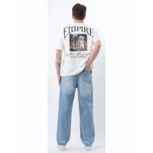 Life Style Butiken Ανδρικό Jean Παντελόνι Baggy Με Σκισίματα LS117992 LIGHT BLUE