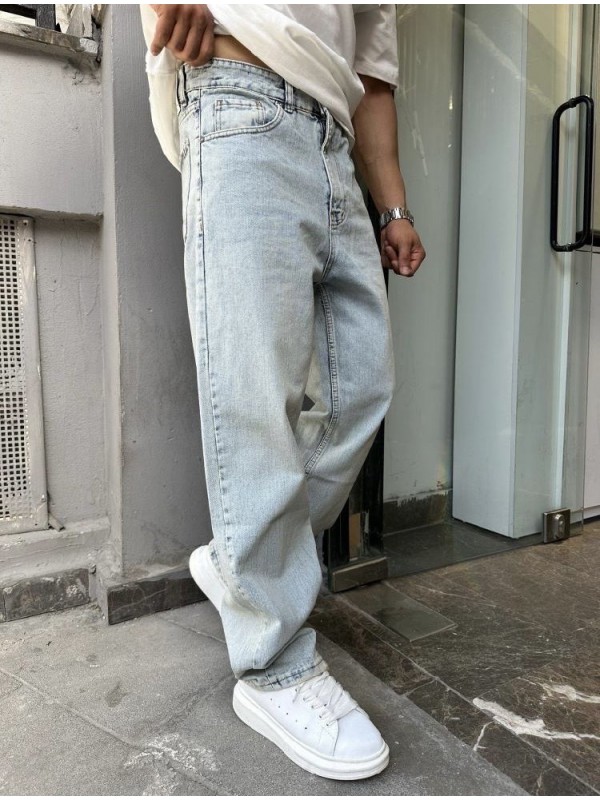 Life Style Butiken Ανδρικό Jean Παντελόνι Baggy LS117890 LIGHT BLUE