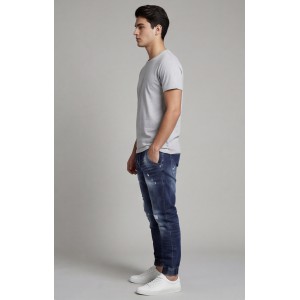 Life Style Butiken Ανδρικό Jogger Jean Με Λάστιχο Στον Αστράγαλο LS12037 Blue Ανδρικά