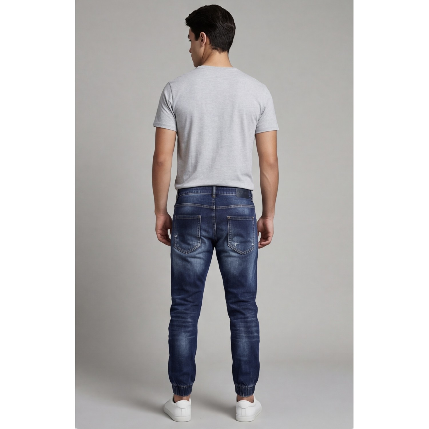 Life Style Butiken Ανδρικό Jogger Jean Με Λάστιχο Στον Αστράγαλο LS12037 Blue Ανδρικά