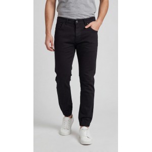 Life Style Butiken Ανδρικό Παντελόνι Jean με Λάστιχο στον Αστράγαλο LS1825 Black