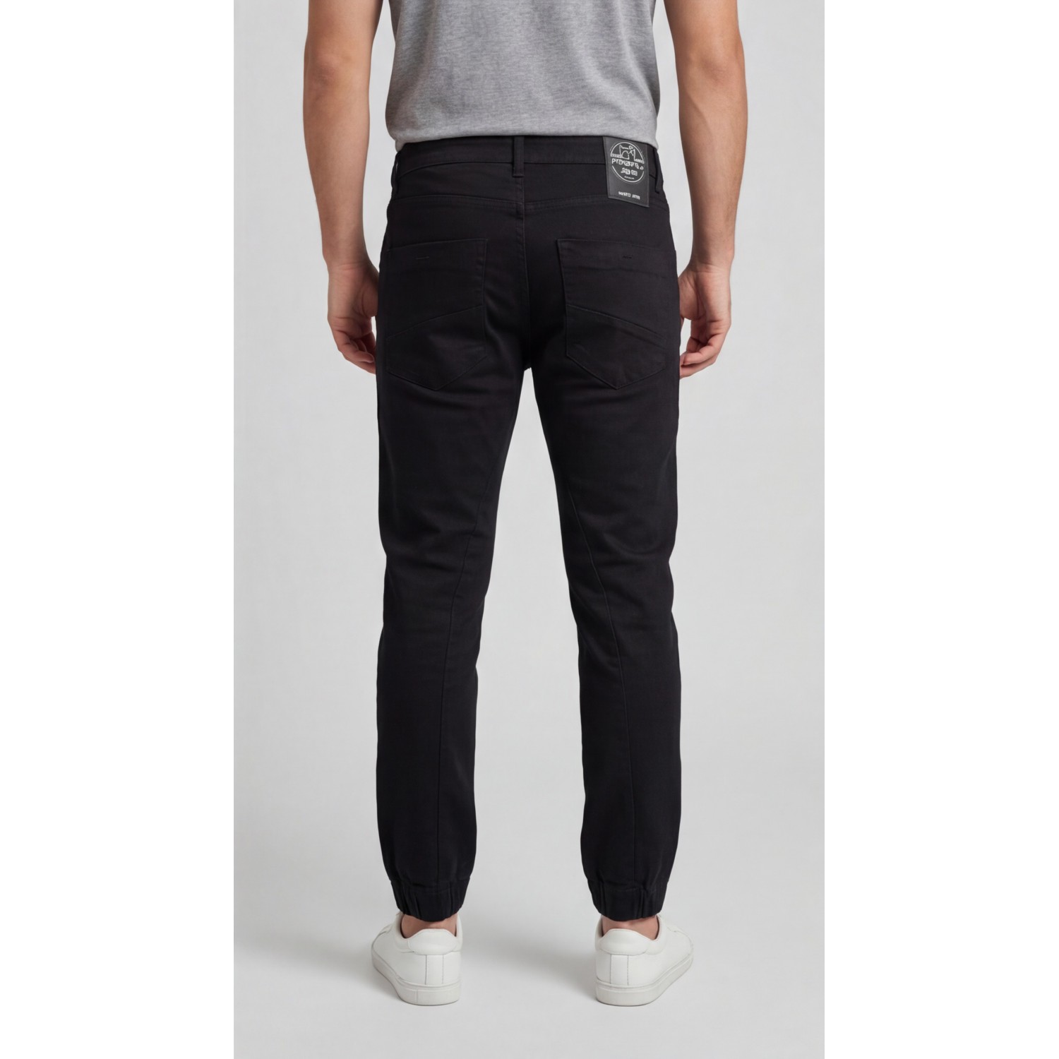 Life Style Butiken Ανδρικό Παντελόνι Jean με Λάστιχο στον Αστράγαλο LS1825 Black