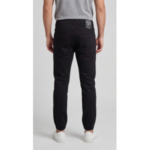 Life Style Butiken Ανδρικό Παντελόνι Jean με Λάστιχο στον Αστράγαλο LS1825 Black