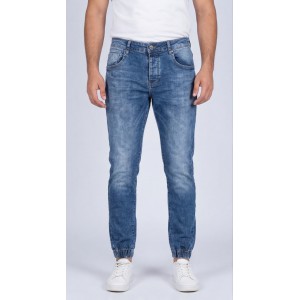 Life Style Butiken Ανδρικό Παντελόνι Jean με Λάστιχο στον Αστράγαλο LS1830 Μπλε