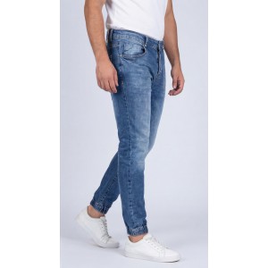 Life Style Butiken Ανδρικό Παντελόνι Jean με Λάστιχο στον Αστράγαλο LS1830 Μπλε