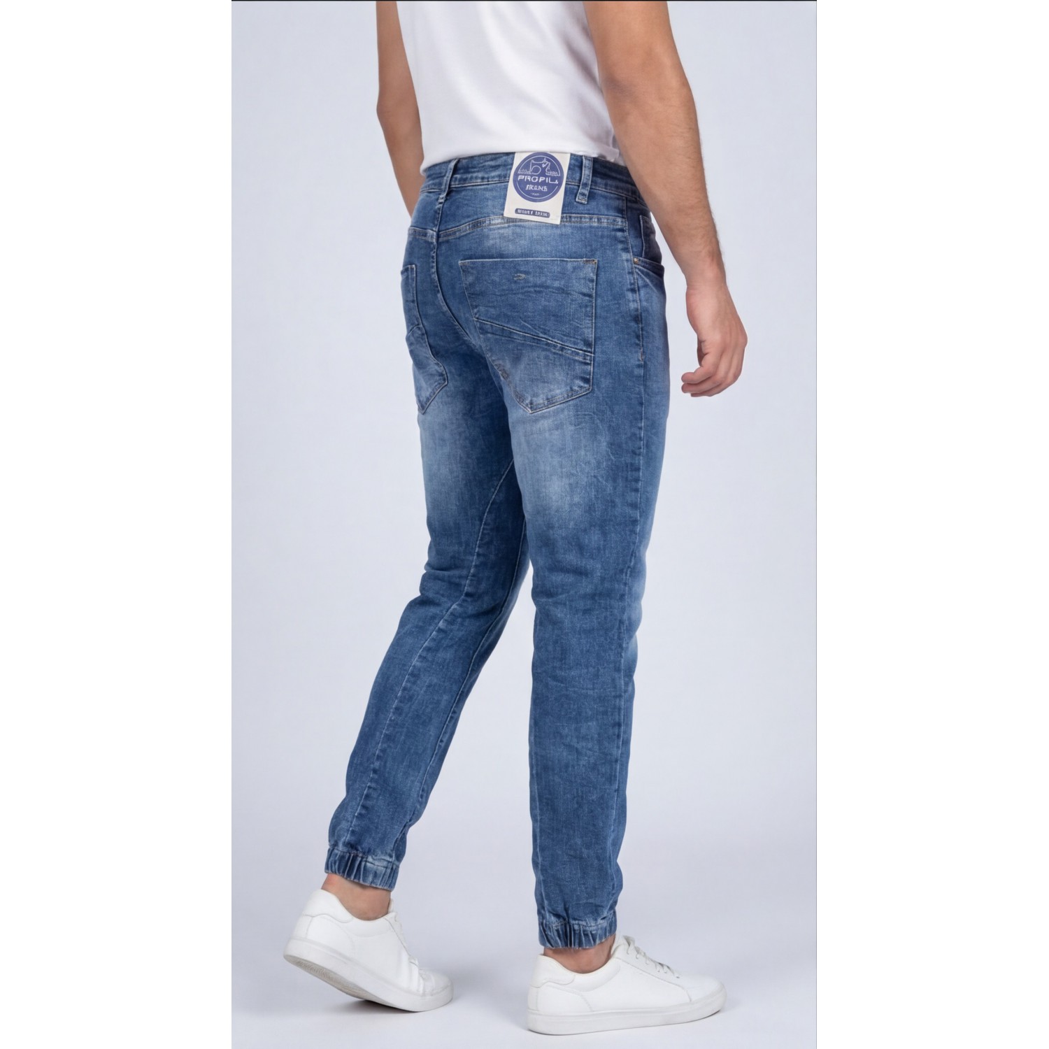 Life Style Butiken Ανδρικό Παντελόνι Jean με Λάστιχο στον Αστράγαλο LS1830 Μπλε