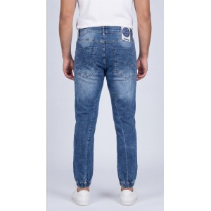 Life Style Butiken Ανδρικό Παντελόνι Jean με Λάστιχο στον Αστράγαλο LS1830 Μπλε