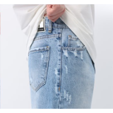Life Style Butiken Ανδρικό Jean Παντελόνι Baggy Με Σκισίματα LS117992 LIGHT BLUE 4