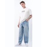 Life Style Butiken Ανδρικό Jean Παντελόνι Baggy Με Σκισίματα LS117992 LIGHT BLUE 1
