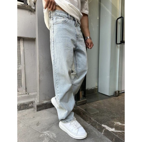Life Style Butiken Ανδρικό Jean Παντελόνι Baggy LS117890 LIGHT BLUE