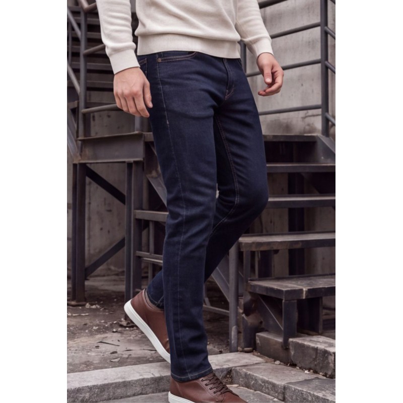 Life Style Butiken Ανδρικό Παντελόνι Jean Slim Fit Ελαστικό LS12057 DARK BLUE Ανδρικά