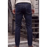 Life Style Butiken Ανδρικό Παντελόνι Jean Slim Fit Ελαστικό LS12057 DARK BLUE 2