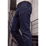 Life Style Butiken Ανδρικό Παντελόνι Jean Slim Fit Ελαστικό LS12057 DARK BLUE 4