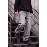 Life Style Butiken Ανδρικό Τζιν Παντελόνι Baggy 100% Βαμβακερό Σταθερό Denim LS181333 Γκρι Washed 1