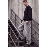Life Style Butiken Ανδρικό Τζιν Παντελόνι Baggy 100% Βαμβακερό Σταθερό Denim LS181333 Γκρι Washed 6