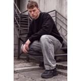 Life Style Butiken Ανδρικό Τζιν Παντελόνι Baggy 100% Βαμβακερό Σταθερό Denim LS181333 Γκρι Washed 9