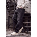 Life Style Butiken Ανδρικό Τζιν Παντελόνι Baggy 100% Βαμβακερό Σταθερό Denim LS181333 Μαύρο Washed 1