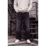 Life Style Butiken Ανδρικό Τζιν Παντελόνι Baggy 100% Βαμβακερό Σταθερό Denim LS181333 Μαύρο Washed 3