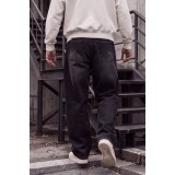 Life Style Butiken Ανδρικό Τζιν Παντελόνι Baggy 100% Βαμβακερό Σταθερό Denim LS181333 Μαύρο Washed 6